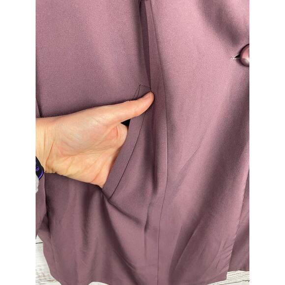 Torrid Muave Purple Longline Drape Front Blazer Plus Size 2X One Button Business - Picture 5 of 14